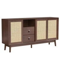 Versatile Sideboard with 3 Doors and 2 Drawers for Ample Storage, Stylish Cabinet for Living & Dining Areas, 61'' L x 14'' W x 31.5'' H, Wood(m-2)