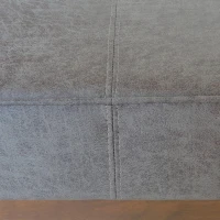 Square Coffee Table with Plush Cushion Top and Upholstered Finish, Versatile Leather Ottoman for Living Room, 48'' L x 27.5'' W x 15'' H, Grey(m-4)