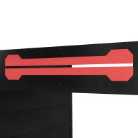 Full Size Wood Loft Bed with Multi-Tier Storage Shelves, Esports-Style Bed Frame with Integrated Side Desk, 93.5'' L x 55.5'' W x 65'' H, Red(m-9)