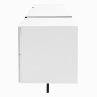 Modern TV Cabinet with Ample Storage and Soft-Close Hinges, Sturdy TV Stand for Living Rooms, 74.5'' L x 14'' W x 17.5'' H, Black+White(m-11)