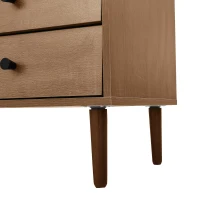 Country-Style Sideboard with Magnetic Soft-Close Doors and Generous Storage, Sturdy Cabinet with Wood Legs 51'' L x 15.5'' W x 30'' H, Wood(m-10)