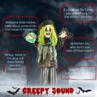 HOMCOM 6.1' Life Size Circus Clown Outdoor Halloween Decoration, Sound and Motion Activated w/ Light Up Eyes for Party(m-4)