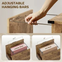 HOMCOM Vertical File Cabinet with 2 Drawers, Rustic Farmhouse Office Storage Cabinet for A4, Letter Size, Rustic Brown(m-6)