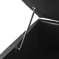 Large Square Ottoman with Upholstered PU Leather and High‑Density Foam, Modern Coffee Table with Storage, 34'' L x 34'' W x 18.5'' H, Black(m-6)