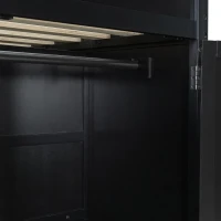 Full Size Wood Loft Bed with USB Port and Ample Storage, Gamer-Inspired Bed Frame with Built-In Desk, 78.5'' L x 56.5'' W x 65'' H, Blue(m-5)