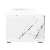 Modern TV Cabinet with Rotatable Design and Generous Storage, Adjustable TV Stand for living spaces, 102.5'' L x 16'' W x 12'' H, Black+White(m-12)