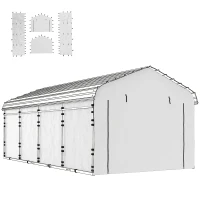 Outsunny Carport Replacement Sidewall Panel for 10' x 15' Carports, UPF50+ Waterproof Replacement Side Wall Cover, White(m-1)