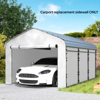 Outsunny Carport Replacement Sidewall Panel for 12' x 20' Carports, UPF50+ Waterproof Replacement Side Wall Cover, White(m-10)