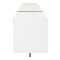 Elegant TV Cabinet with 3 Soft-Close Doors, 2 Drawers, Ample Storage, Modern TV Stand for Living Space, 74.5'' L x 14'' W x 17.5'' H, White(m-11)