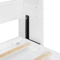 Queen Size Murphy Wall Bed with Reversible Shelf and Flexible Slat, Fold-Away Cabinet with 5-Tier Storage, 94'' L x 82'' W x 88.5'' H, White(m-6)