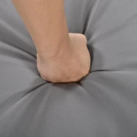 Outdoor Dining Set with HDPE Chair Backs and Foam Cushions, Multi-Person Patio Set for Balcony and Garden, 63'' L x 31.5'' W x 32.5'' H, Gray(m-9)