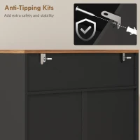 HOMCOM Shoe Storage Cabinet with 2 Flip Drawers, Farmhouse Narrow Shoe Cabinet, Holds Up to 16 Pairs, Black(m-10)