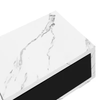 Modern TV Cabinet with Rotatable Design and Generous Storage, Adjustable TV Stand for living spaces, 102.5'' L x 16'' W x 12'' H, Black+White(m-9)