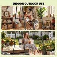 Outsunny Hanging Hammock Stand Only Heavy Duty Steel A-Frame for Hanging Hammock, Max Load 330 LBS, Black(m-6)