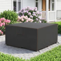 Outsunny Patio Furniture Cover, Waterproof 420D Heavy Duty Outdoor Furniture Cover with Air Vents, 55.1" x 55.1" x 28.1", Black(m-10)