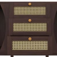 Rustic Style Sideboard with 2 Doors and Adjustable Shelves, Versatile Cabinet for Living Room or Dining Room, 55.5'' L x 16'' W x 30'' H, Wood(m-8)