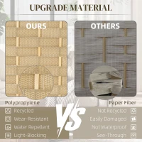 HOMCOM Folding Room Divider Screen 6 Panel 5.6' Tall Privacy Screen Freestanding Room Partition for Home Office, Beige(m-4)