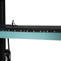 Full Size Wood Loft Bed with USB Port and Ample Storage, Gamer-Inspired Bed Frame with Built-In Desk, 78.5'' L x 56.5'' W x 65'' H, Blue(m-8)