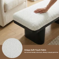 End-of-Bed Bench with Velvet Upholstery and High‑Density Foam Seat, Modern Ottoman with Rubberwood Legs, 47'' L x 17'' W x 17'' H, Black(m-5)