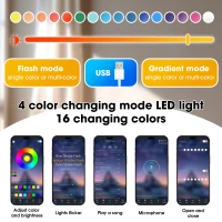 Modern TV Cabinet with 3-Door Storage and Internal Shelves, Elegant Media Console with USB LED Lighting, 71'' L x 13.5'' W x 19'' H, White(m-4)