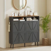 HOMCOM Shoe Storage Cabinet with 4 Flip Drawers, Farmhouse Narrow Shoe Cabinet, Holds Up to 24 Pairs, Black(m-1)