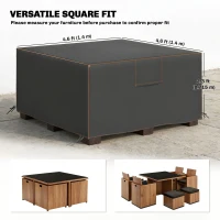 Outsunny Patio Furniture Cover, Waterproof 420D Heavy Duty Outdoor Furniture Cover with Air Vents, 55.1" x 55.1" x 28.1", Black(m-3)