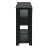 Large Entryway Console with 4 Drawers and 3-Tier Shelves, Sturdy Table with Metal Handlesand Adjustable Feet, 62'' L x 14'' W x 32'' H, Black(m-12)