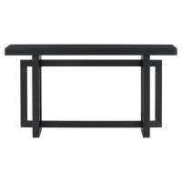Modern Console Table with Pine Veneer Top and Solid Legs, Versatile Sofa Table for Hallway, Living Room, 59'' L x 15.5'' W x 31.5'' H, Black(m-10)