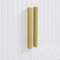 Modern TV Cabinet with Centre Drawers and Internal Shelves, Floor-Standing Console with Cable Management, 67'' L x 15.5'' W x 20.5'' H, White(m-6)