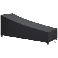 Outsunny Waterproof Patio Lounge Chair Cover, 420D Outdoor Chaise Lounger Protective Cover with Sealed Seams, Storage Bag, Black(m-2)