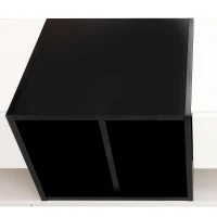 Modern TV Cabinet with 3 Drawers & 2 Open Compartments, Sturdy TV Stand for Contemporary Homes, 75'' L x 15.5'' W x 16.5'' H, Black+White(m-6)