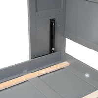 Queen Size Murphy Wall Bed with MDF & Plywood Construction, Fold-Away Cabinet Bed with Flexible Slat Support, 82'' L x 68'' W x 69'' H, Gray(m-5)