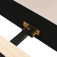 Queen Size Upholstered Bed with Built-In Bedside Desk and Round Stool, Solid Bedboard with Sturdy MDF Frame, 85'' L x 73'' W x 29'' H, Beige(m-10)