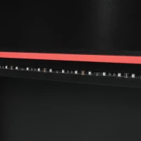 Full Size Wood Loft Bed with Multi-Tier Storage Shelves, Esports-Style Bed Frame with Integrated Side Desk, 93.5'' L x 55.5'' W x 65'' H, Red(m-7)