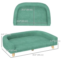 PawHut Dog Sofa for Large Dogs with Washable Cover, Anti-slip Foot Pads, Green(m-3)