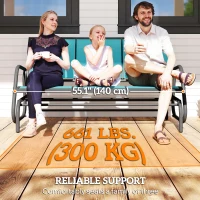 Outsunny 3-Seat Outdoor Glider Chair, Patio Rocking Chair, Steel Frame, Sling Fabric Seat for Garden, Backyard, Lawn, Blue(m-7)