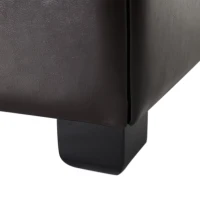 Large Ottoman with Upholstered PU Leather and High‑Density Foam, Modern Coffee Table with Storage, 34'' L x 34'' W x 18.5'' H, Chocolate(m-7)