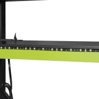 Full Size Wood Loft Bed with Built-In Desk and Gaming Station, Sturdy Bed Frame for Gamers and Multitaskers, 78.5'' L x 56.5'' W x 65'' H, Green(m-7)