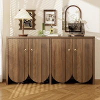 Modern Sideboard with Ample Storage & Adjustable Shelves, Versatile Cabinet for Living & Dining Room, 58'' L x 15.5'' W x 31.5'' H, Natural(m-5)