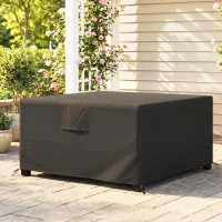 Outsunny Patio Furniture Cover, Waterproof 420D Heavy Duty Outdoor Furniture Cover with Air Vents, 55.1" x 55.1" x 28.1", Black(m-1)