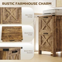 HOMCOM Vertical File Cabinet with 2 Drawers, Rustic Farmhouse Office Storage Cabinet for A4, Letter Size, Rustic Brown(m-4)