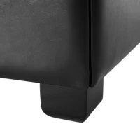 Large Square Ottoman with Upholstered PU Leather and High‑Density Foam, Modern Coffee Table with Storage, 34'' L x 34'' W x 18.5'' H, Black(m-7)