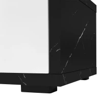 Modern TV Cabinet with Rotating Function and Spacious Storage, Extendable TV Stand for living spaces, 102.5'' L x 16'' W x 12'' H, Black+White(m-10)