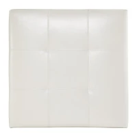 Large Square Ottoman with Upholstered PU Leather and High‑Density Foam, Modern Coffee Table with Storage, 34'' L x 34'' W x 18.5'' H, Beige(m-9)