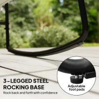 Outsunny 2-Person Outdoor Rocking Chair, Rocking Outdoor Bench with Cushions and Mesh Seat, 528 LBS Capacity, Light Grey(m-7)