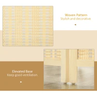 HOMCOM Woven Bamboo Room Divider, 3 Panel Folding Indoor Privacy Screens for Home Office, Natural Wood(m-4)