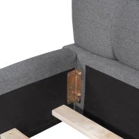 Queen Size Upholstered Bed with Grounded Solid Plywood & MDF Frame, Sturdy Bedboard with Wooden Slats, 87.5'' L x 66.5'' W x 23.5'' H, Gray(m-5)