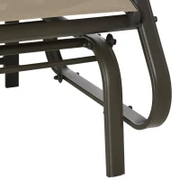 Outsunny 3PCs Gliding Rocking Chair & Bistro Tea Table Set, Mixed Grey(m-12)