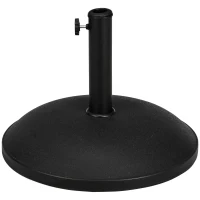 Outsunny 55 lbs Cement Round Umbrella Base Holder 20" Heavy Duty Parasol Stand for Patio, Outdoor, Backyard, Black(m-11)