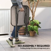 Outsunny Patio Table, Folding Coffee Table with Tempered Glass Tabletop, Portable Bistro Table for Patio, Backyard(m-4)